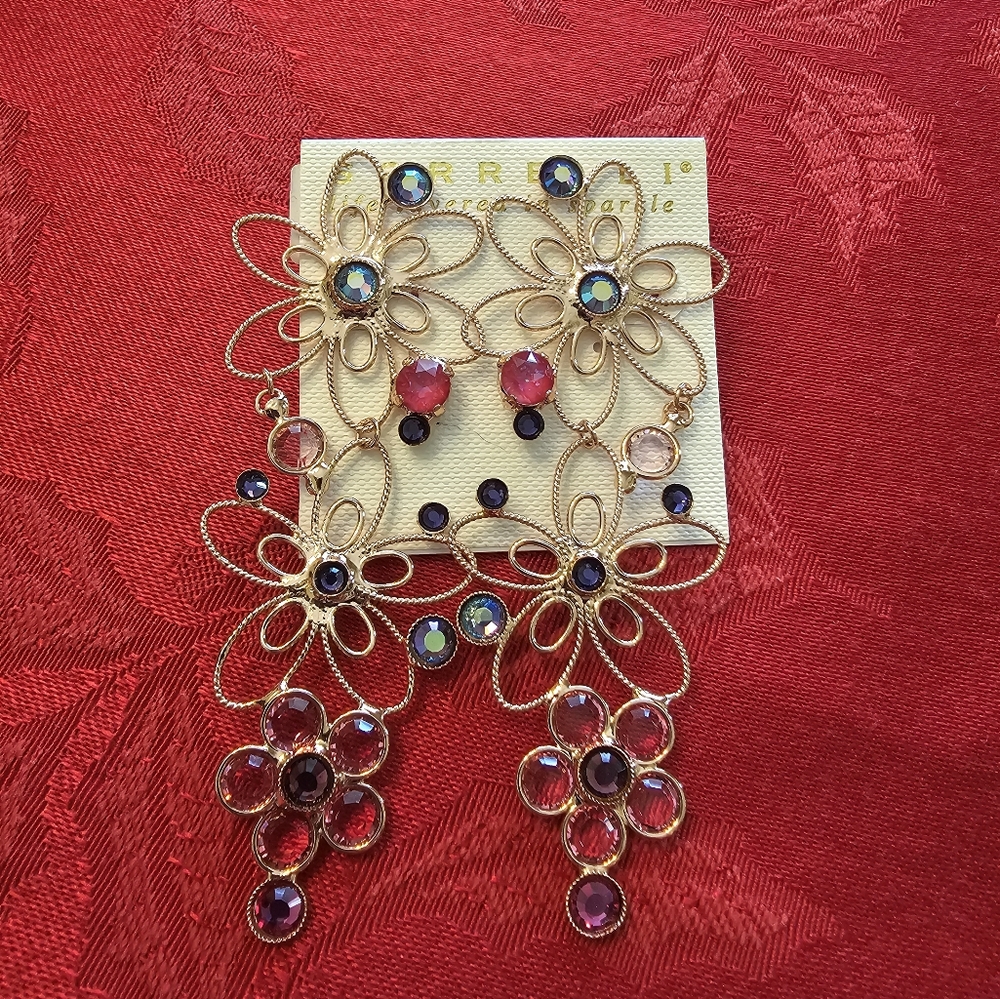 SORRELLI Rose Gold Begonia dangle earrings. NWT.